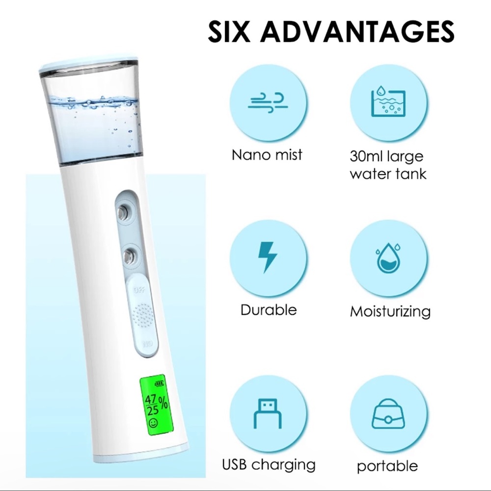 Portable Facial Mist Sprayer Beauty Instrument-Hydrating Humidifier LED Display - Picture 4 of 7